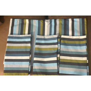 4 Ikea Akermadd Throw Pillow Cover Rectangle Stripes Blue Green Black White